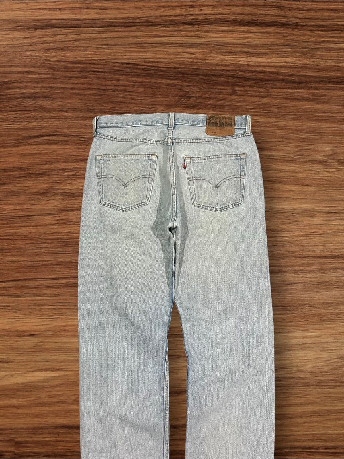 Levi's × Levi's Vintage Clothing Vintage 90s Levi’s 501 Light Blue Washed Button Fly Jeans Size US 33 - 9 Thumbnail