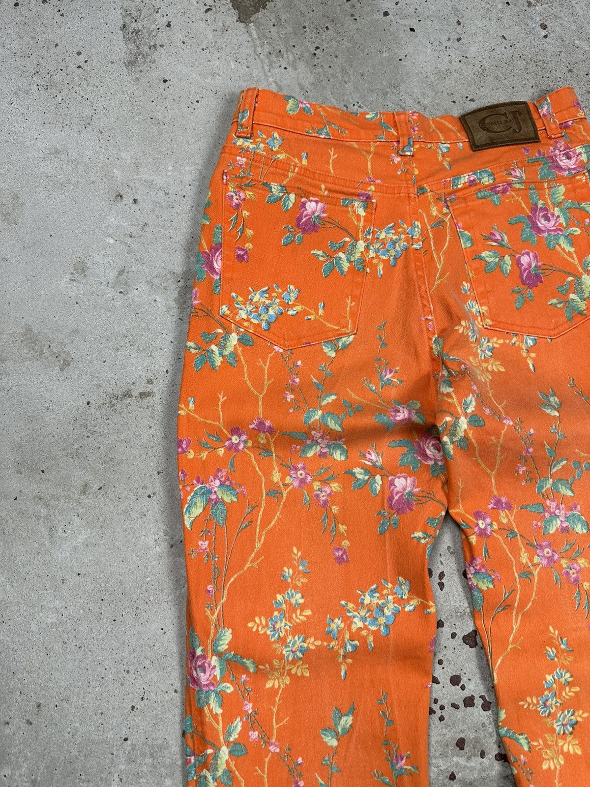 Roberto Cavalli Vintage 90s Roberto Cavalli Jeans Floral Print Flowers Size 28" / US 6 / IT 42 - 18 Thumbnail
