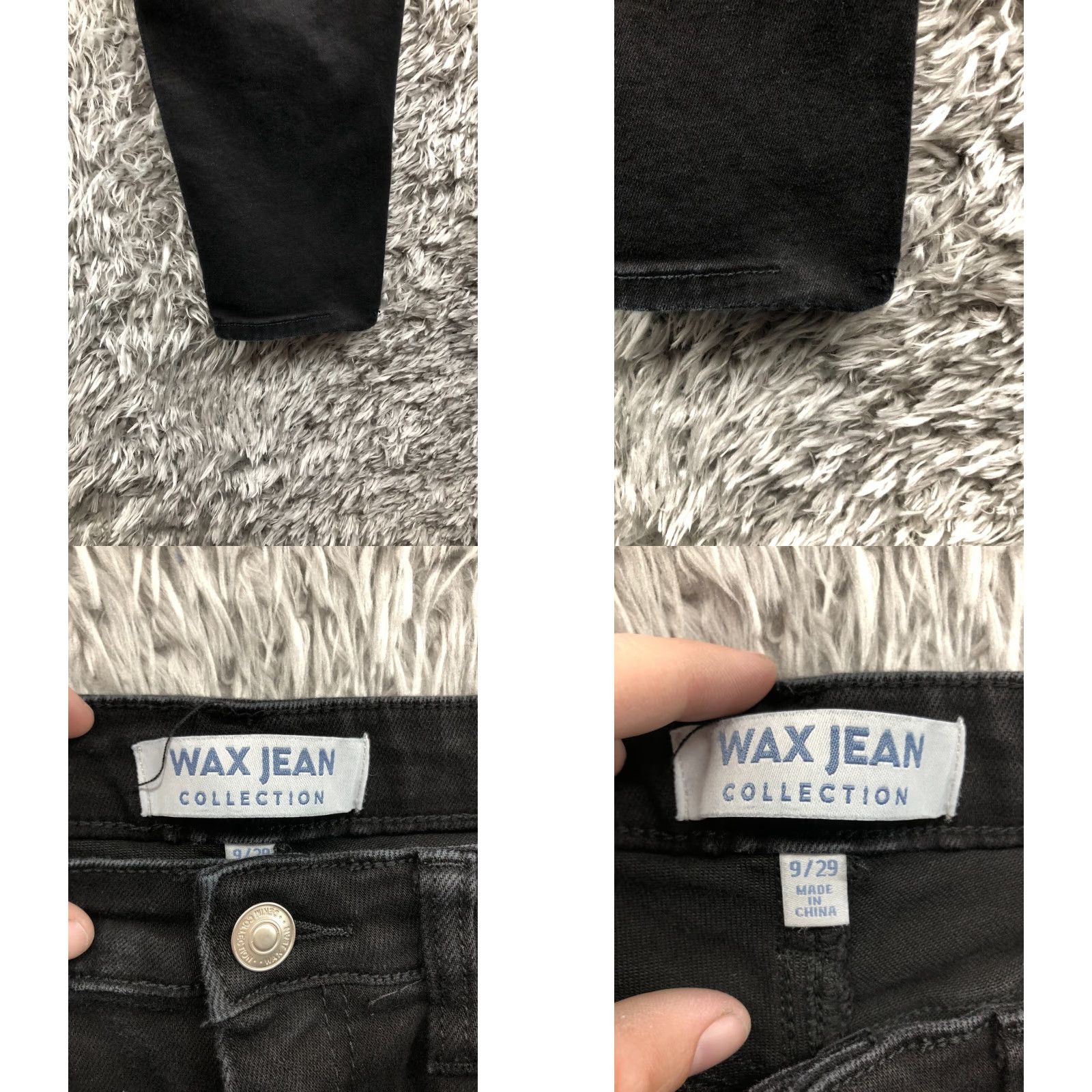 Vintage Wax Jean High Rise Skinny Jeans Juniors 9 Black Dark Wash Denim 5-Pocket Belt Loops Cotton Cotton Blend Size 30" / US 8 / IT 44 - 8 Thumbnail