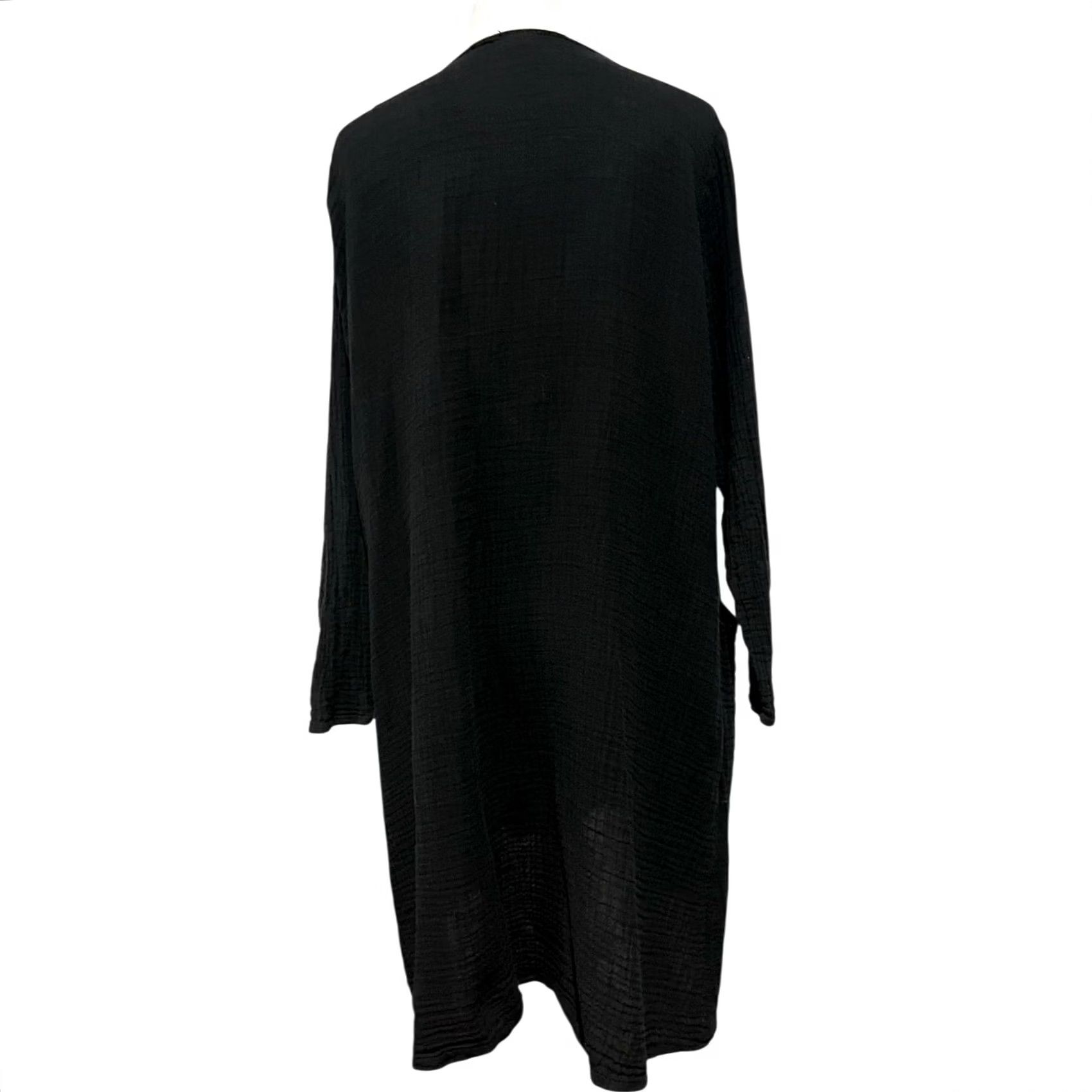 Vintage Shannon Passero Dress Tunic Black 100% Cotton Long Sleeve Sz L Gauzy Vintage? No Size L / US 10 / IT 46 - 6 Thumbnail