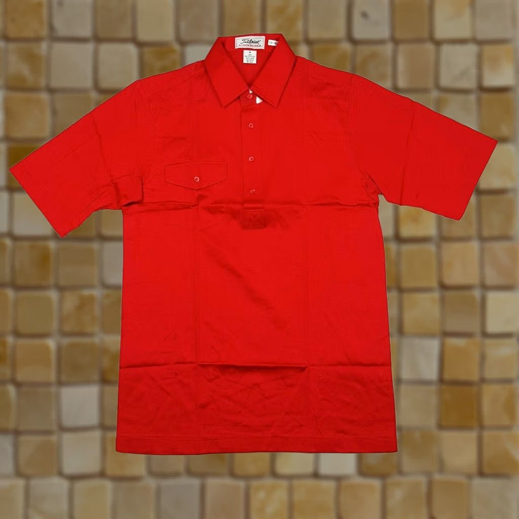 Titleist VINTAGE Titleist Golf Shirt M Red Short Sleeve Collar Polo Mens Regular Button Size US M / EU 48-50 / 2 - 1 Thumbnail