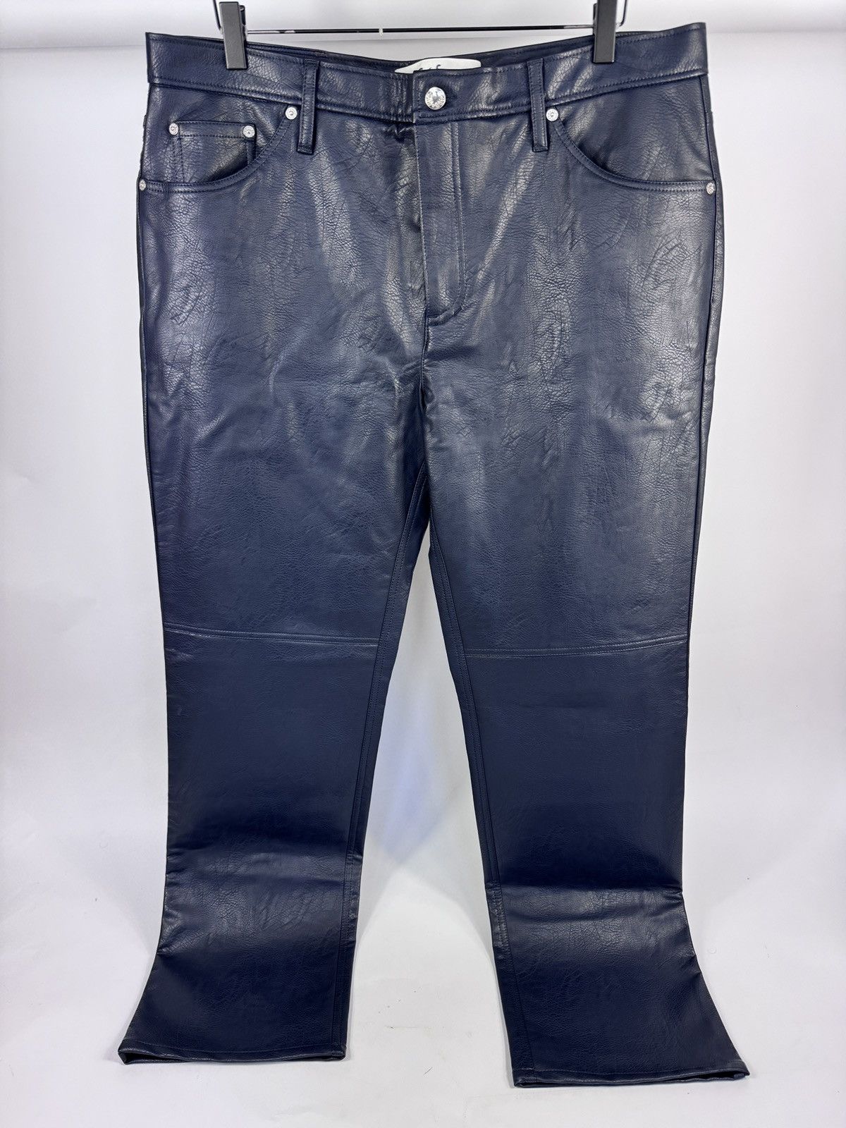Sefr SAKO STRAIGHT LEG FAUX LEATHER TROUSERS Size US 34 / EU 50 - 1 Thumbnail
