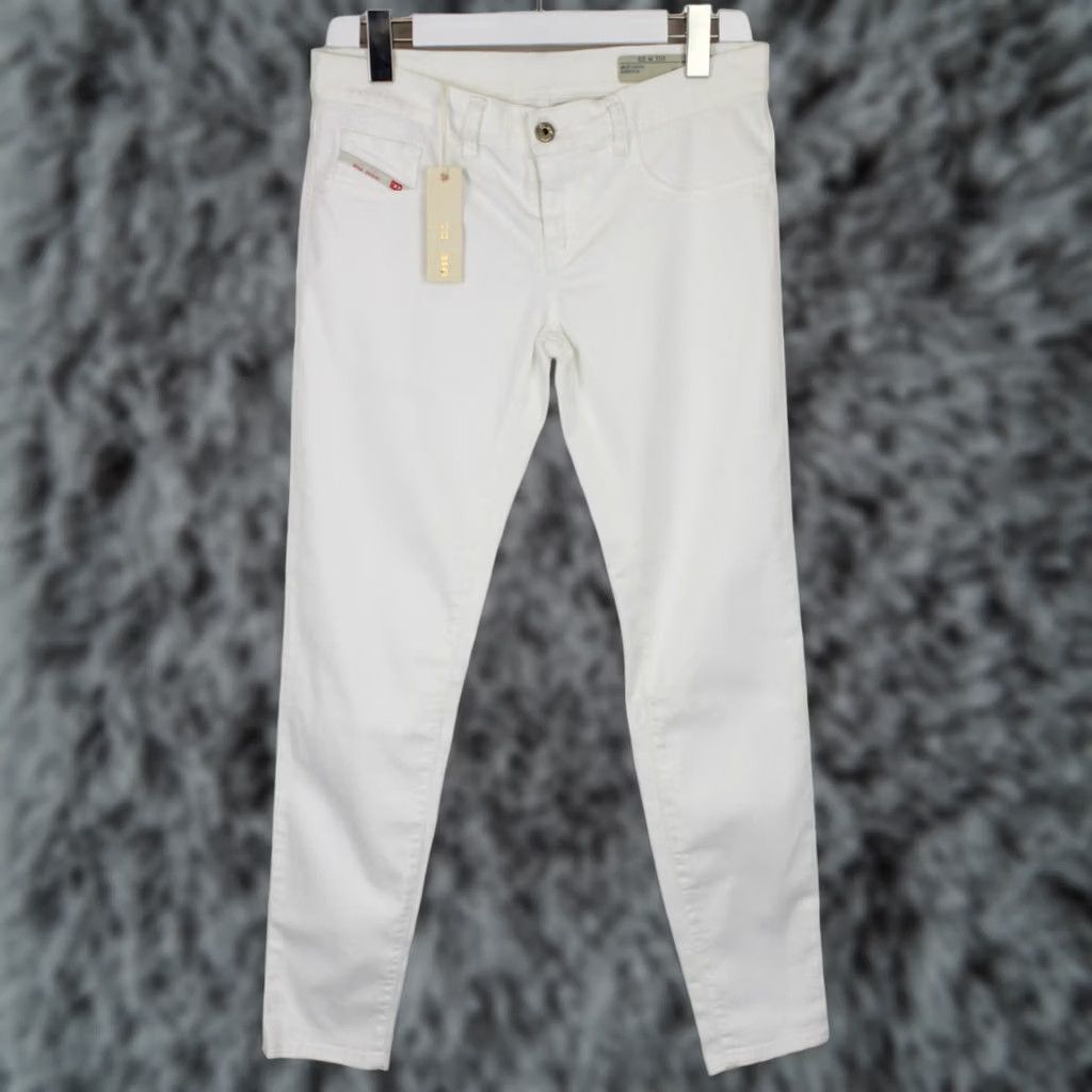 Diesel DIESEL Livier-Ankle-Sp Super Slim-Jegging Jeans Women's W29 Low Waist 0665U Zip White Size 29" - 1 Thumbnail