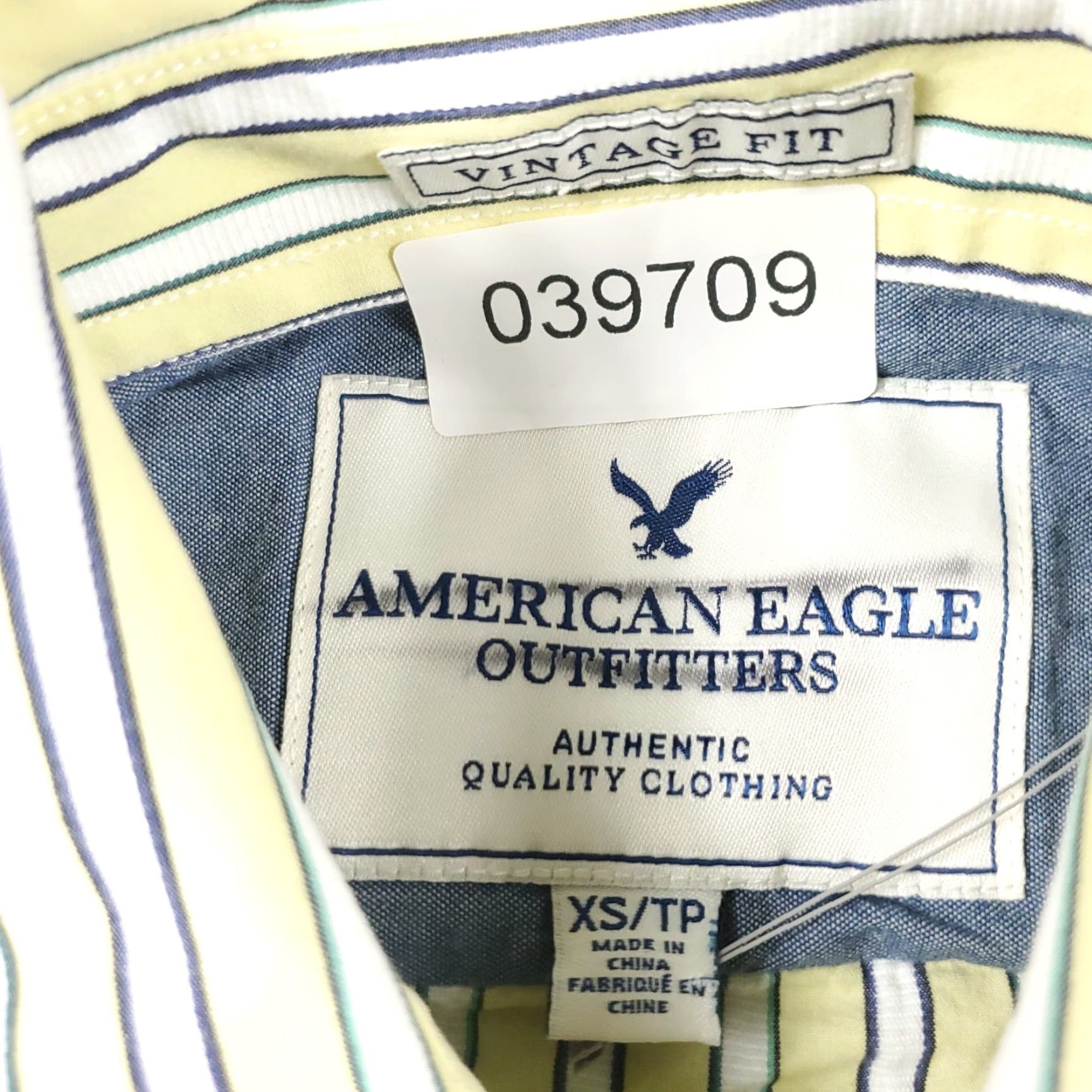 American Eagle Outfitters American Eagle Outfitters Yellow Striped Button-Up Shirt Mens XS Long Sleeve Casual Size US XS / EU 42 / 0 - 6 Thumbnail
