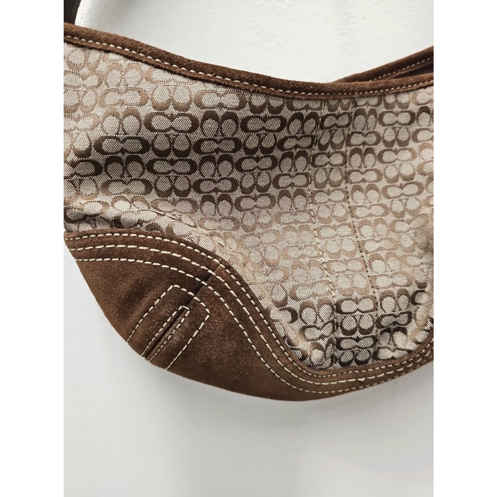 Coach Coach Y2K Brown Signature Mini Soho Hobo Shoulder Bag E062-2154 Size ONE SIZE - 6 Thumbnail