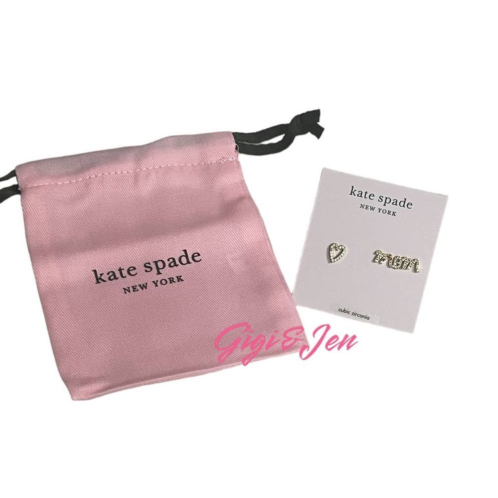 Kate Spade Kate spade Love You, Mom Pavé Asymmetrical Studs earring new Size ONE SIZE - 1 Thumbnail