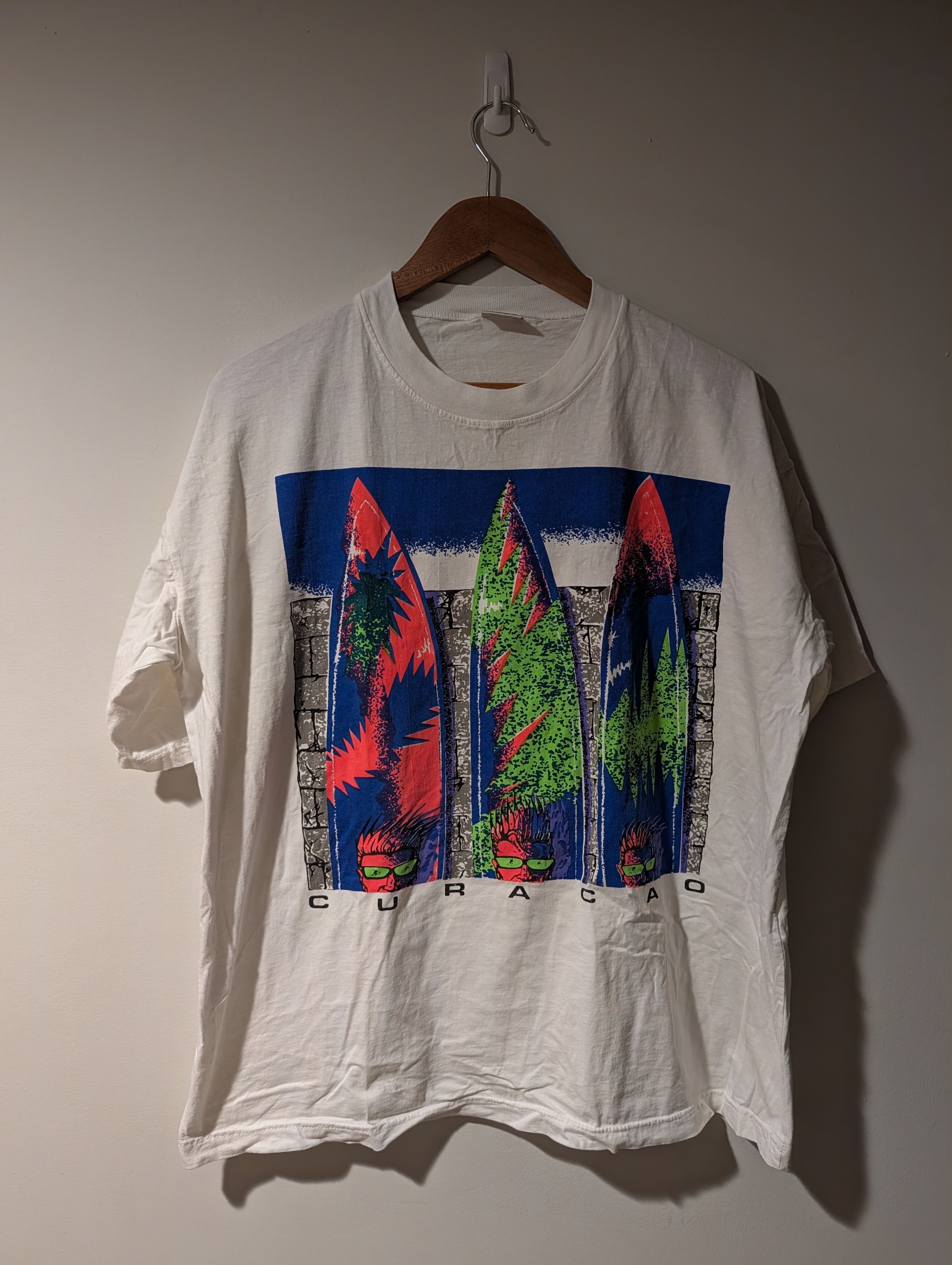 Sun Surf Vintage 90s Curacao Netherlands Surf Wear Hawaii T-Shirt Size US XL / EU 56 / 4 - 1 Thumbnail