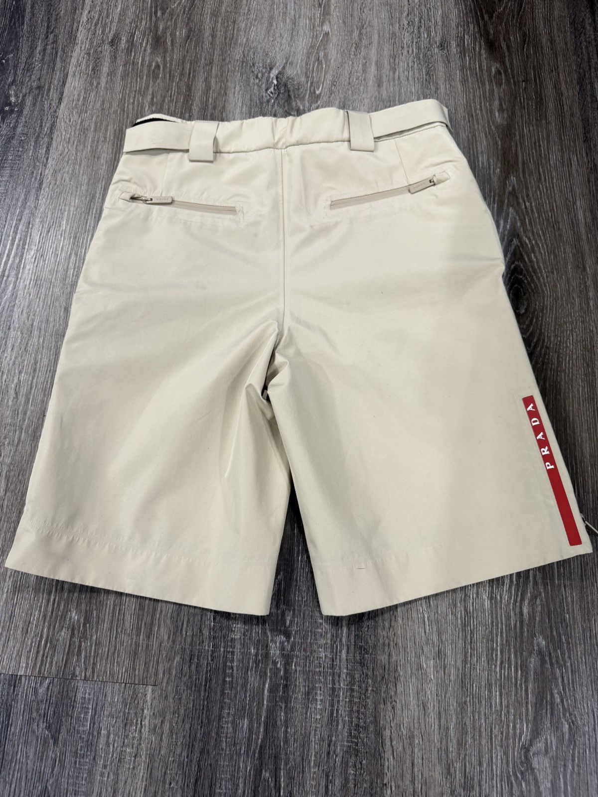 Prada Prada Linea Rossa Khaki Nylon Shorts Size US 30 / EU 46 - 2 Thumbnail