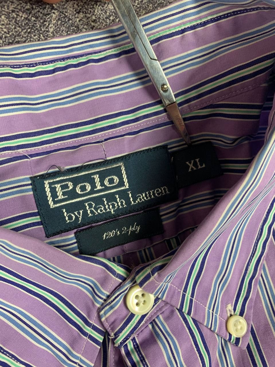 Polo Ralph Lauren Polo Ralph Lauren Men's Shirt Purple Striped Size US XL / EU 56 / 4 - 11 Thumbnail
