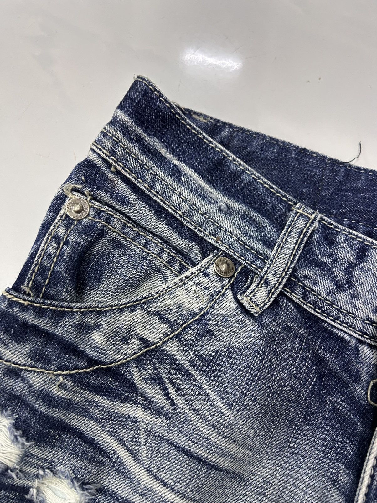Japanese Brand × Vintage Vintage Japanese Denim Sp Ray Blue Wash Distressed Jeans Size US 30 / EU 46 - 13 Thumbnail