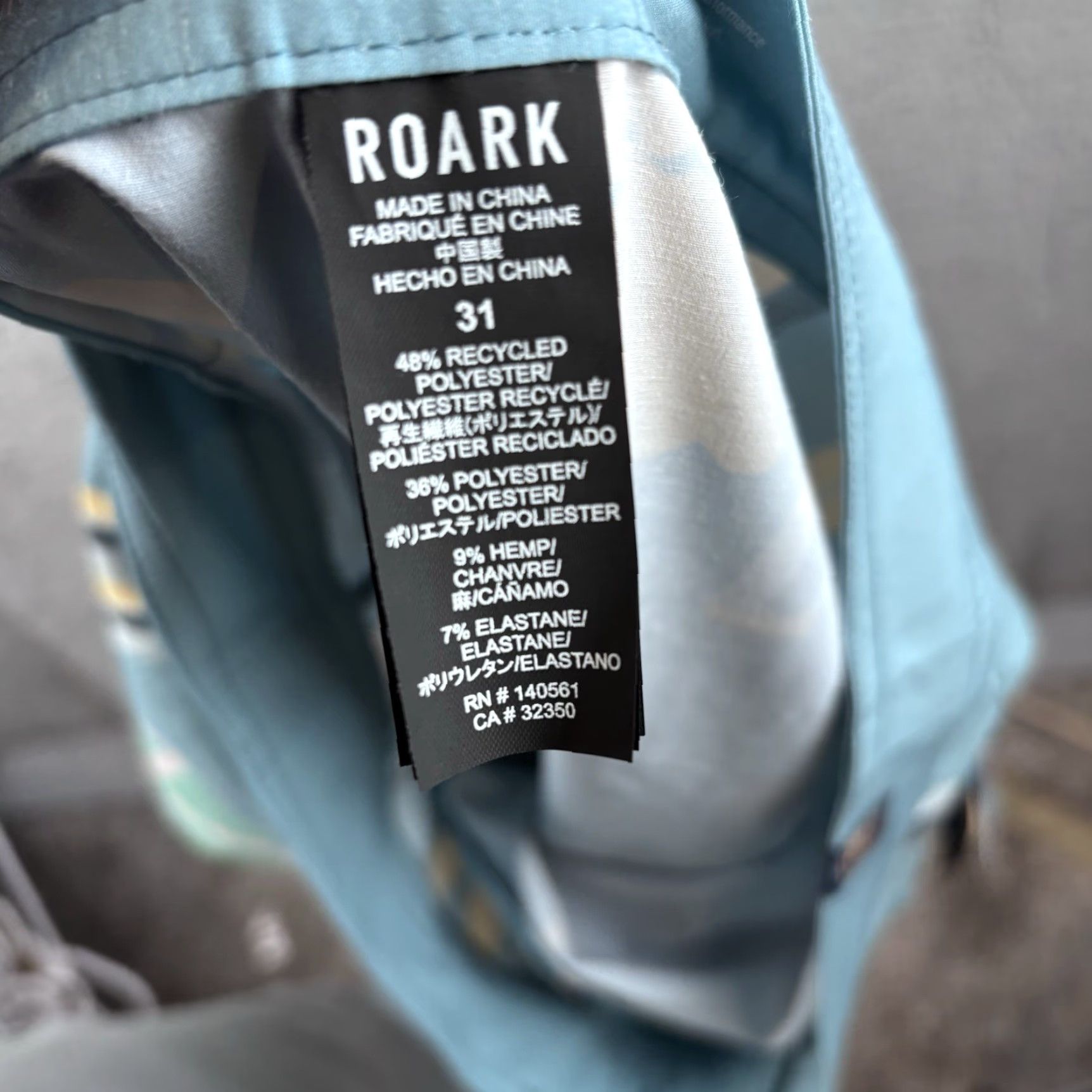 Roark Roark Board Shorts Mens 31 Dusty Blue Passage Viaje Swim Trunks 18" Outseam Size US 31 - 6 Thumbnail