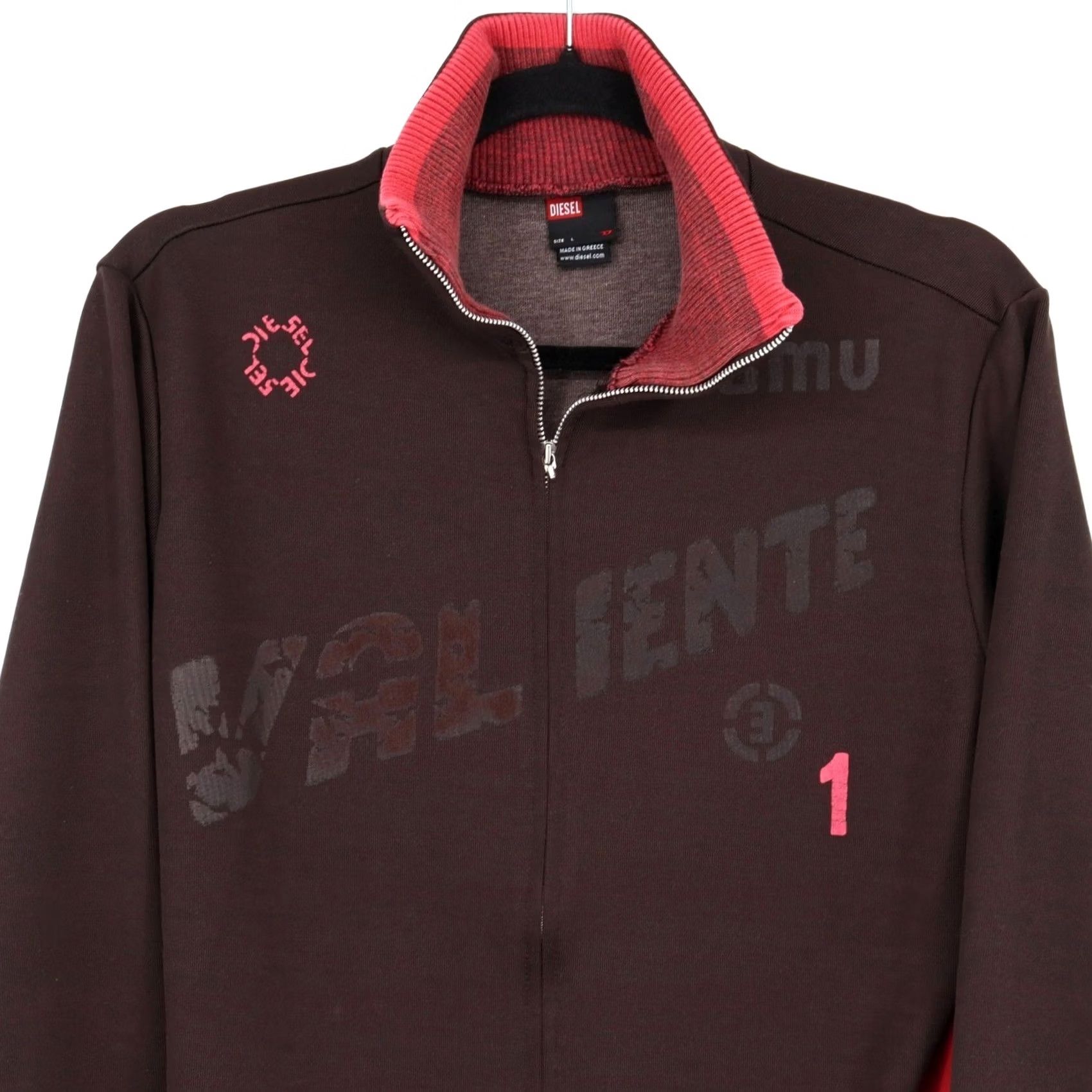 Diesel VINTAGE DIESEL Track Jacket Men's Brown Red L 'Valiente' Athletic Full Zip Size US L / EU 52-54 / 3 - 2 Thumbnail