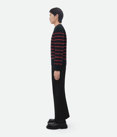 Bottega Veneta o1n1vont0125 Jacquard Striped Wool Jumper Midnight Blue/Red Size US S / EU 44-46 / 1 - 2 Thumbnail