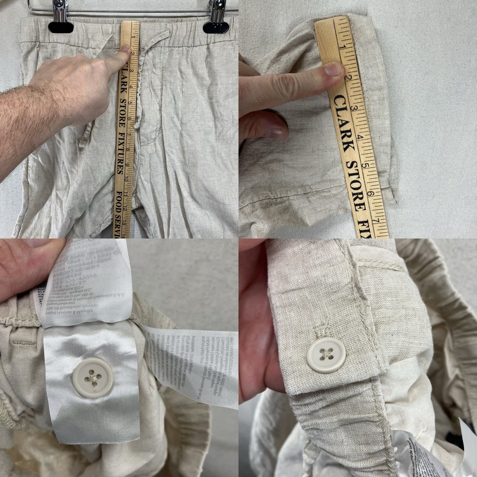 H&M H&M Women's Pants XS Beige Ivory Lagenlook Taper Drawstring Casual Size 26" / US 2 / IT 38 - 10 Thumbnail