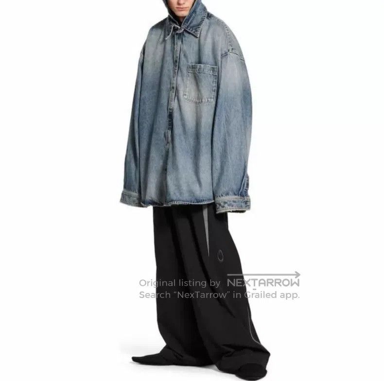 Balenciaga Balenciaga Hooded Vintage Denim Parka Coat Size US S / EU 44-46 / 1 - 7 Thumbnail