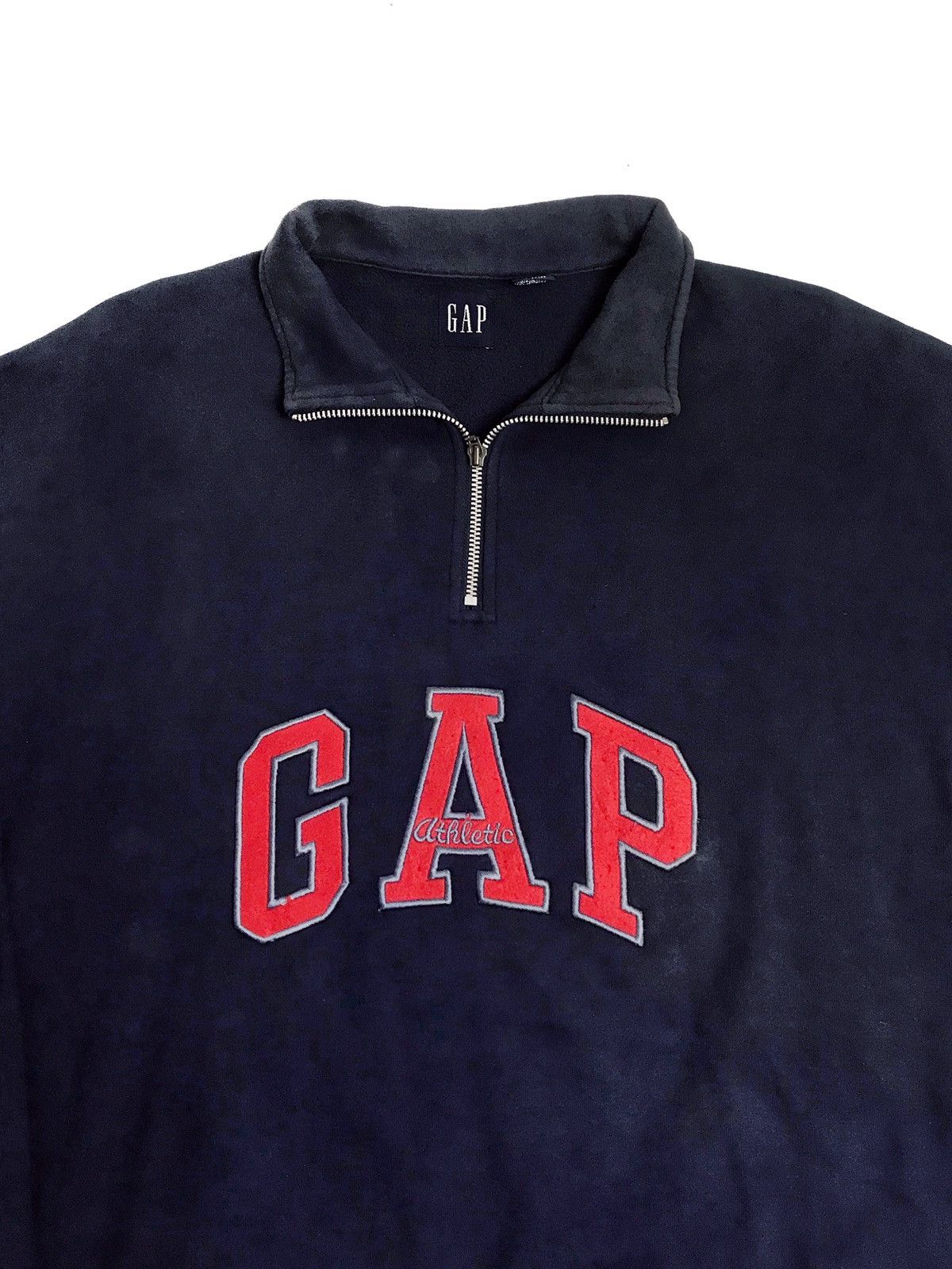 Gap × Vintage Y2K GAP Athletic Big Embroidery Logo Vintage Halfzip Sweater Size US XL / EU 56 / 4 - 2 Thumbnail