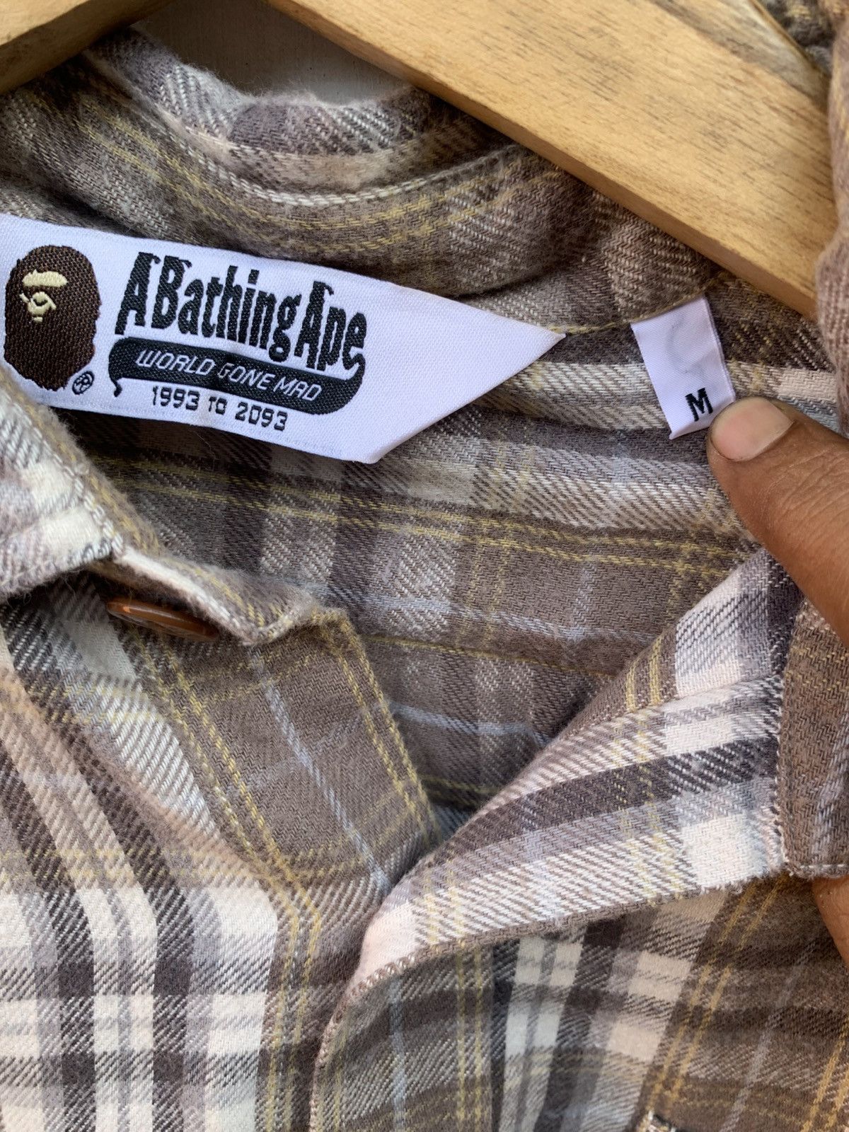 Bape Vintage japanese brand a bathing ape flannel shirt Size US M / EU 48-50 / 2 - 6 Thumbnail