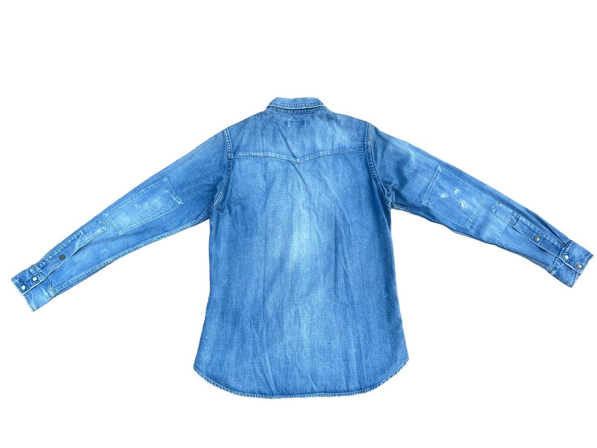 Chimala Chimala Japan Rips Distressed Chambray Western Shirt Size US S / EU 44-46 / 1 - 2 Thumbnail