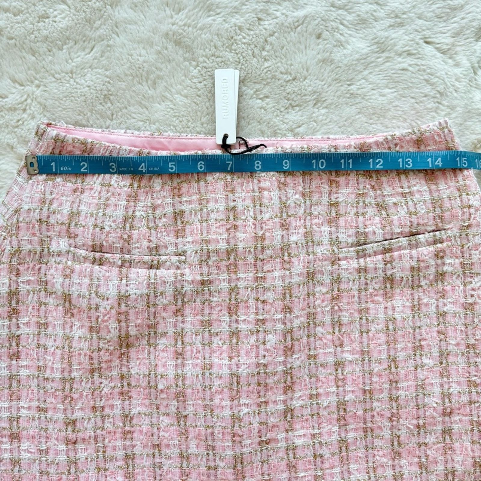 Other NWT!!! RUMORED women tweed pink skirt size M Size 28" / US 6 / IT 42 - 5 Thumbnail