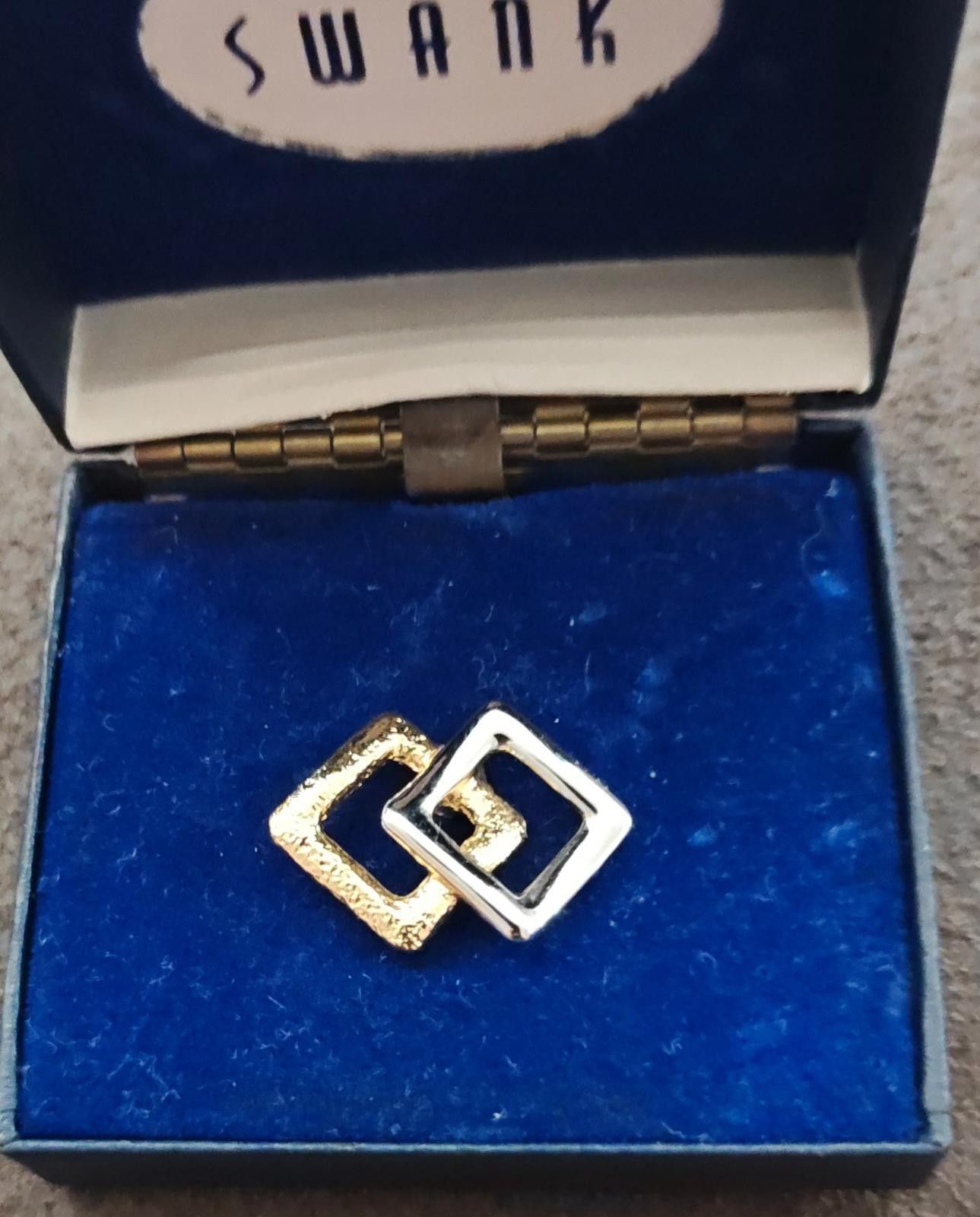 Other 1960s Swank Abstract Link Style Two Tone Textured Tie Tack Size ONE SIZE - 5 Thumbnail