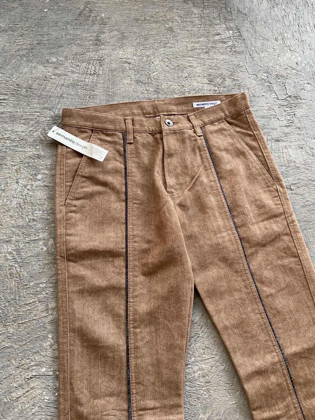 semanticdesign 2000s (NWT) Semanticdesign - Herringbone Flare Pants Size US 29 - 2 Thumbnail