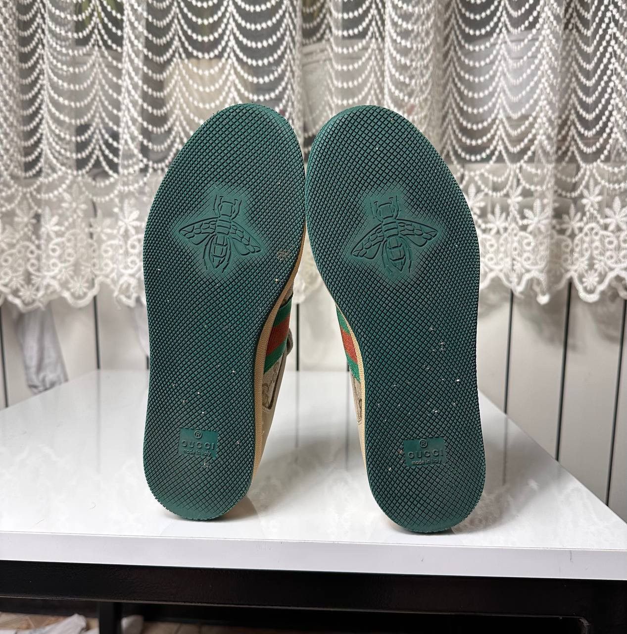 Gucci Gucci Screener Leather GG Canvas Double G Logo Sneakers Size US 5.5 / IT 35.5 - 11 Thumbnail