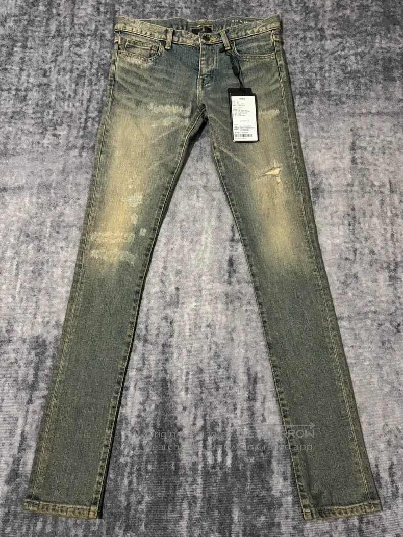 Saint Laurent Paris Yellow Mud Cat Claw Frayed Destroyed J
