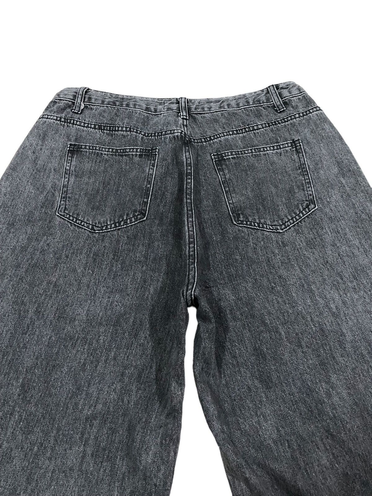 14th Addiction Japanese Brand Grey Wash Distressed Adjustable Baggy Jeans Size US 33 - 10 Thumbnail