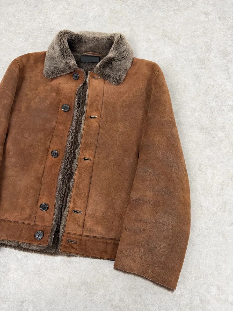 Prada Prada Brown Italian Sheep Dyed Fur Shearling Leather Jacket Size US M / EU 48-50 / 2 - 15 Thumbnail
