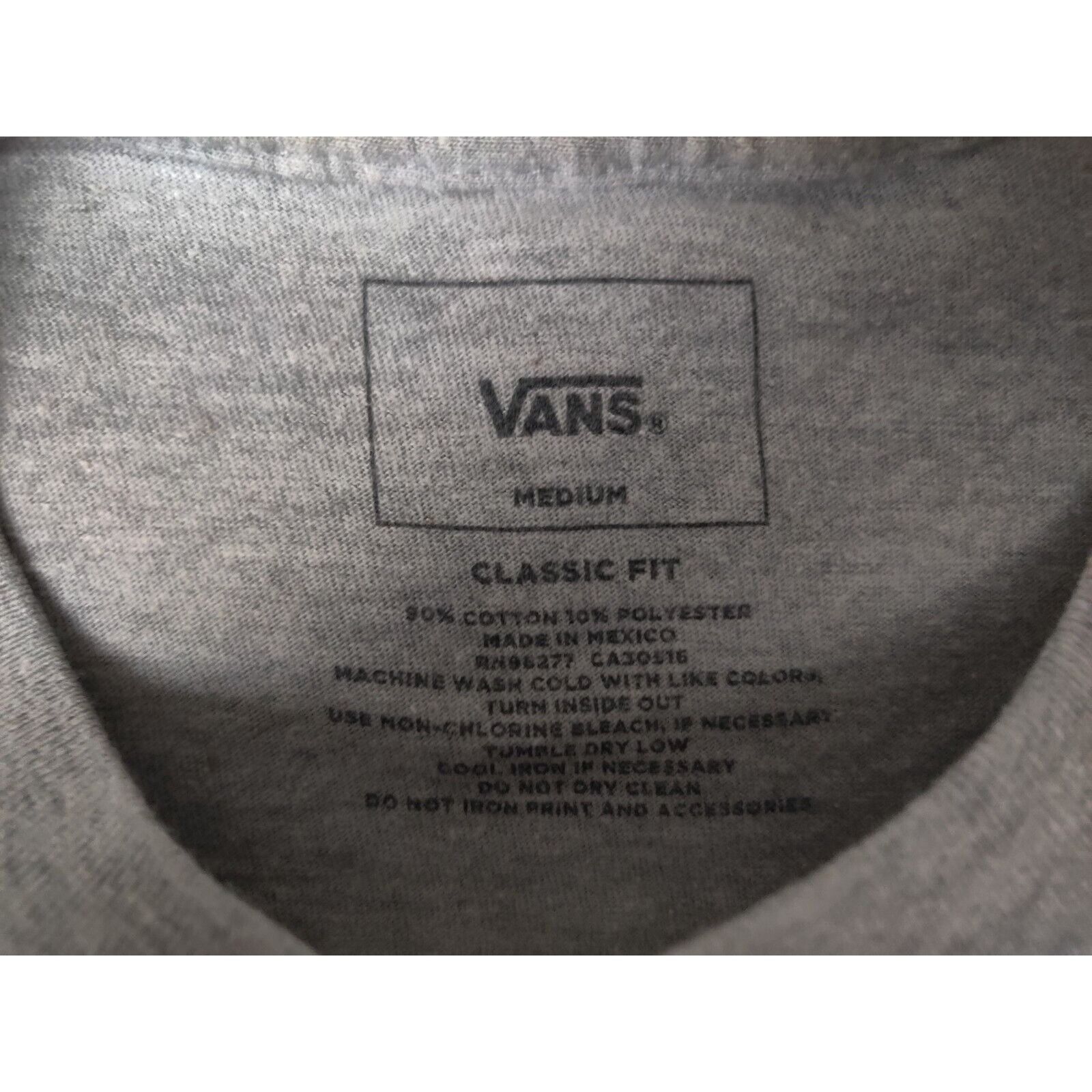 Vans VANS Shirt Adult Mens Medium Gray Park Series Edition Size US M / EU 48-50 / 2 - 5 Thumbnail