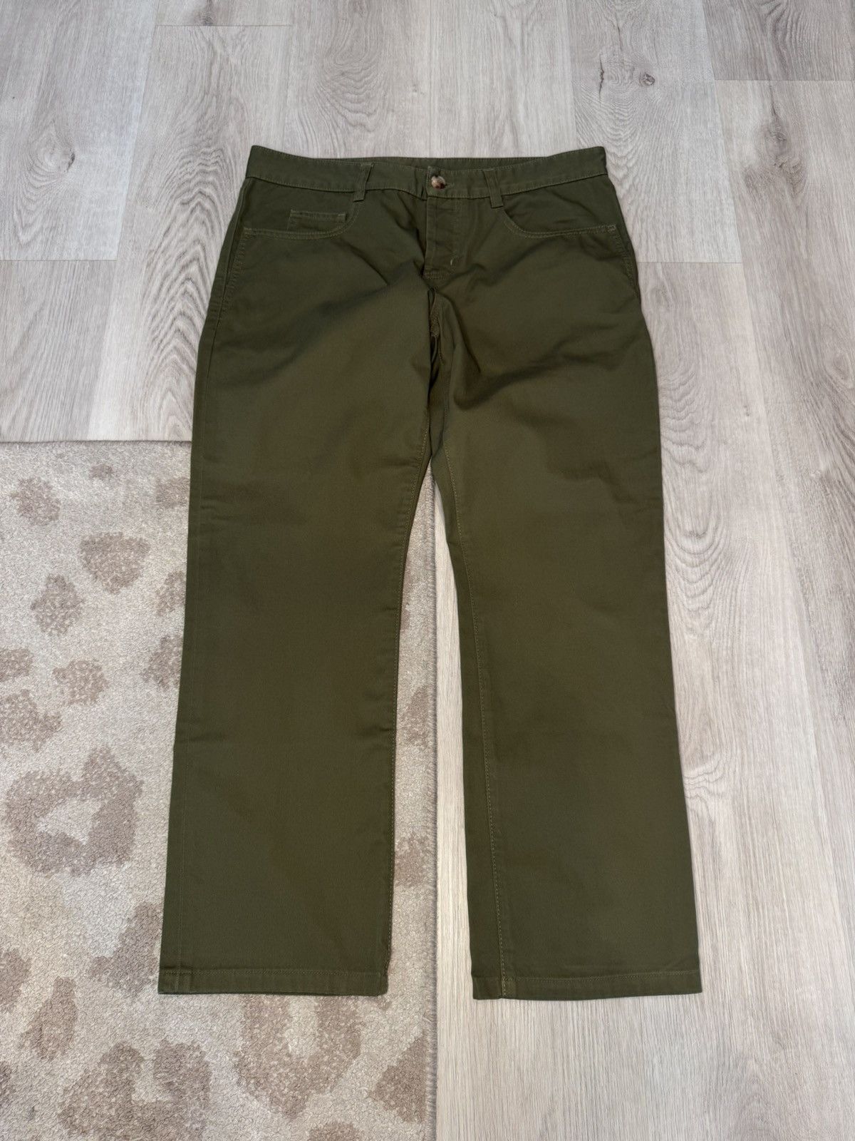 Saint Laurent Paris s/s 2024 olive denim cut pants!! Size US 32 / EU 48 - 1 Thumbnail