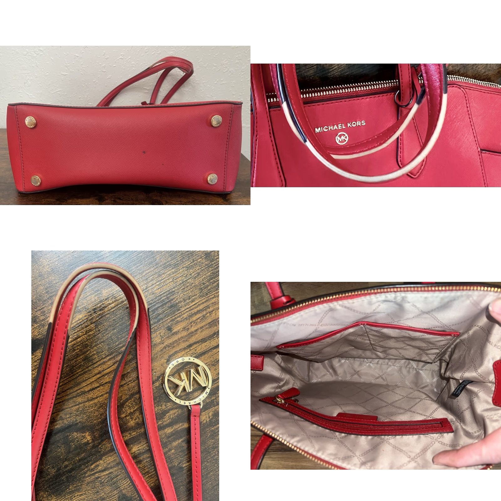 Michael Kors VINTAGE Michael Kors Marilyn Medium Saffiano Leather Tote Woman Red Bag Size ONE SIZE - 8 Thumbnail
