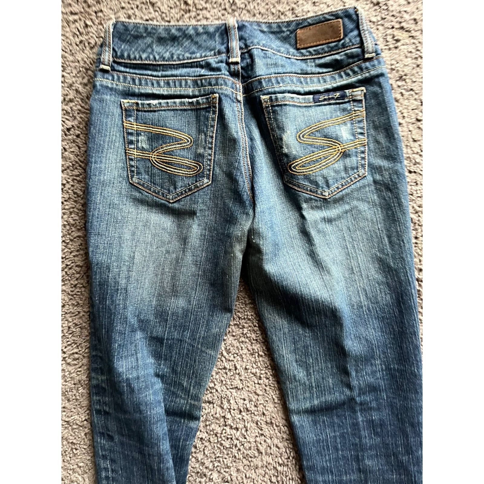 Vintage Seven7 Sz 26 Skinny Jeans Ankle Tapered Blue Dark Wash Women Size 26" / US 2 / IT 38 - 4 Thumbnail