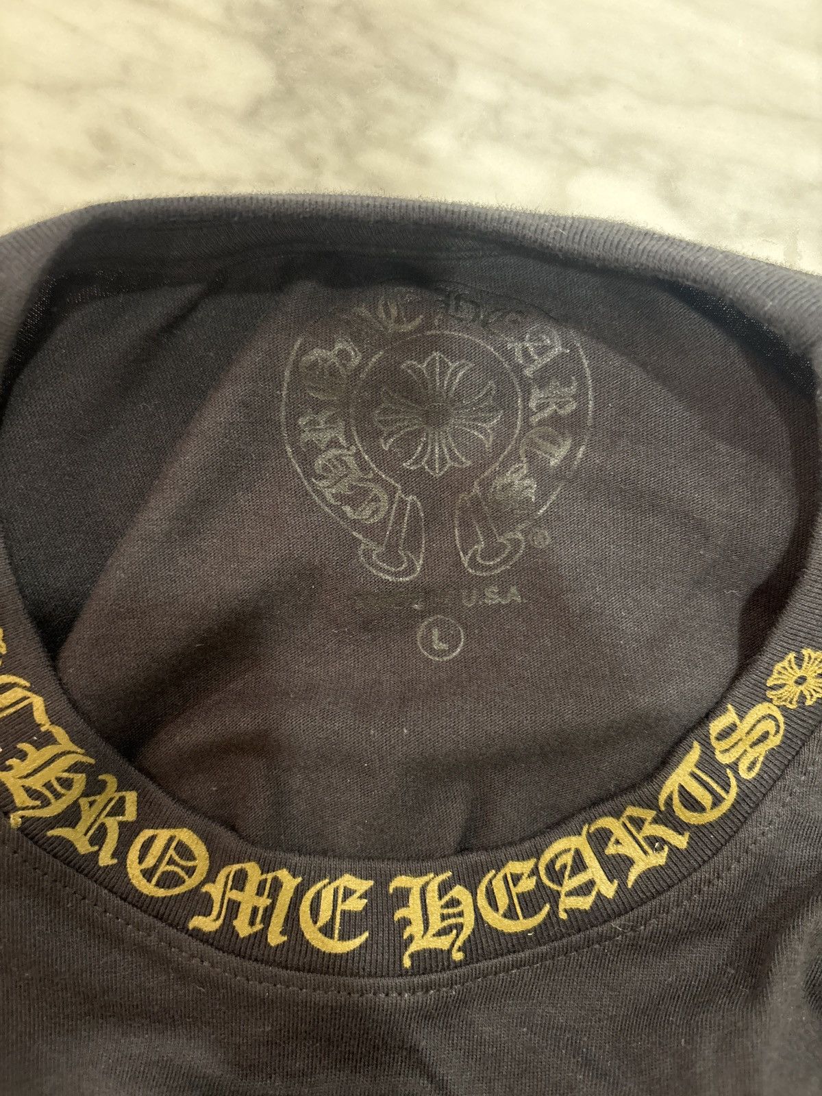 Chrome Hearts Chrome Hearts Army Green Neck Logo T-Shirt Size US L / EU 52-54 / 3 - 4 Thumbnail