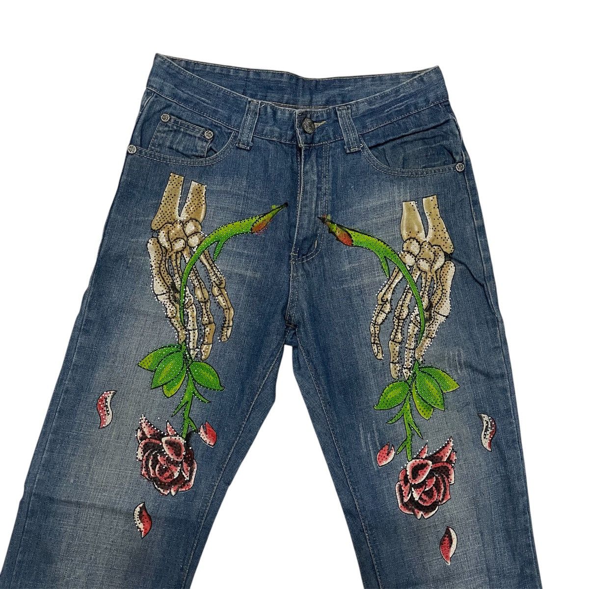 Ed Hardy × Japanese Brand × Vintage Vintage Edhardy flower denim Size US 30 / EU 46 - 4 Thumbnail