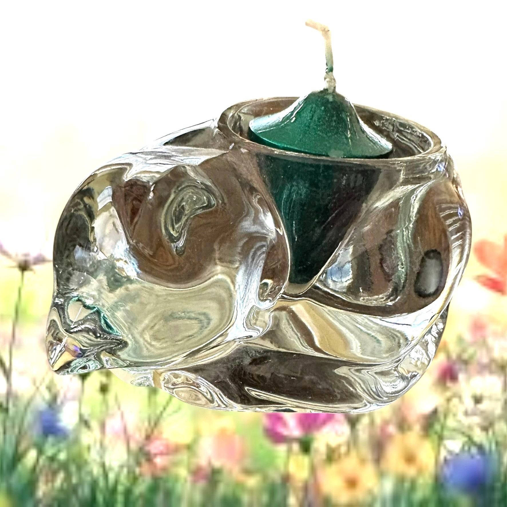 Handmade × Vintage Vintage Indiana Glass Cat Votive Holder Clear Crystal With C Size ONE SIZE - 1 Thumbnail