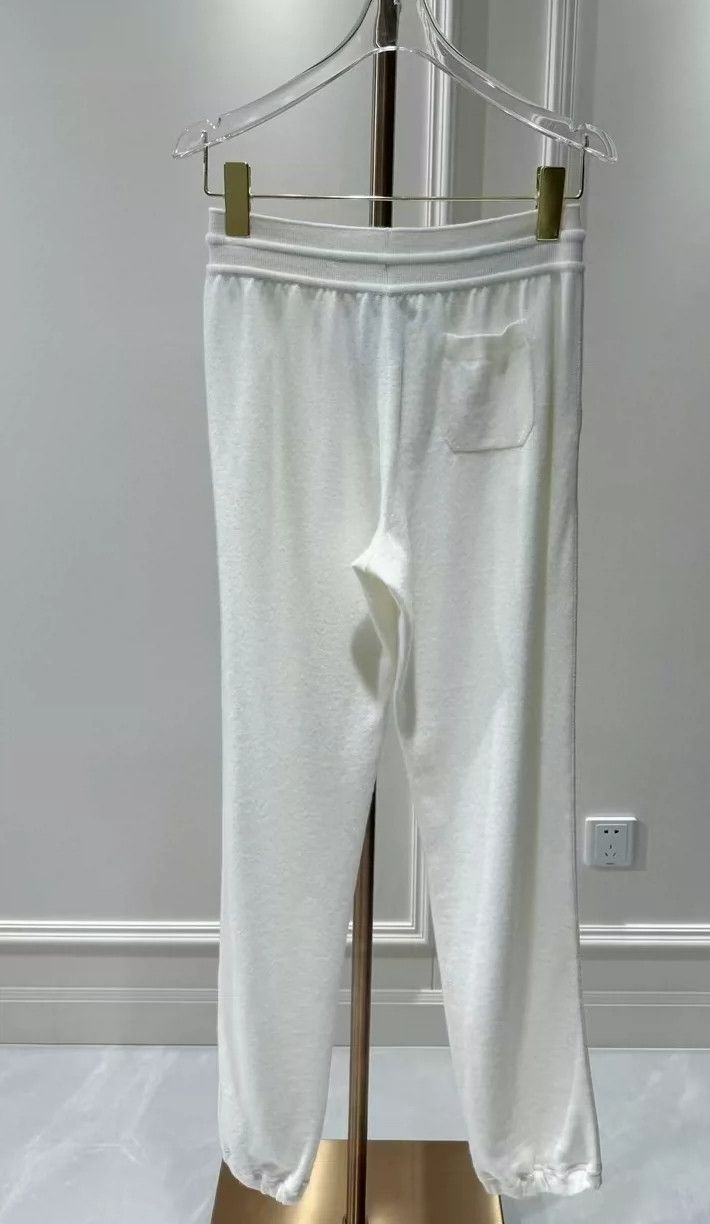 Loro Piana LORO PIANA White cashmere knit trousers Size 26" / US 2 / IT 38 - 8 Thumbnail
