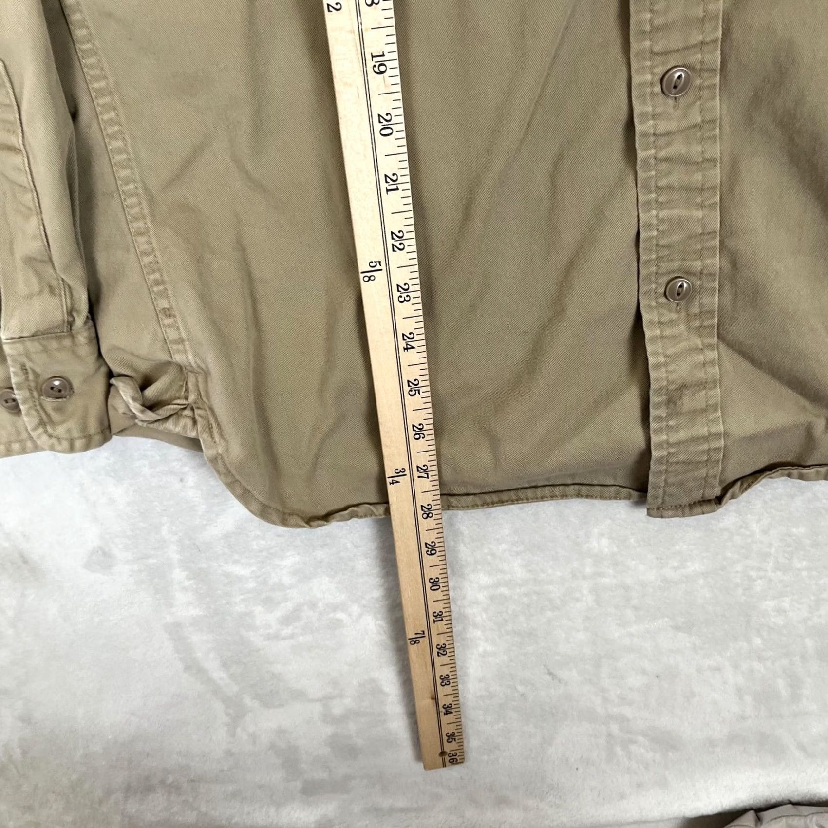Vintage VINTAGE Big Mac Shirt Mens Medium Beige Solid Long Sleeve Button Front Workwear Size US M / EU 48-50 / 2 - 2 Thumbnail