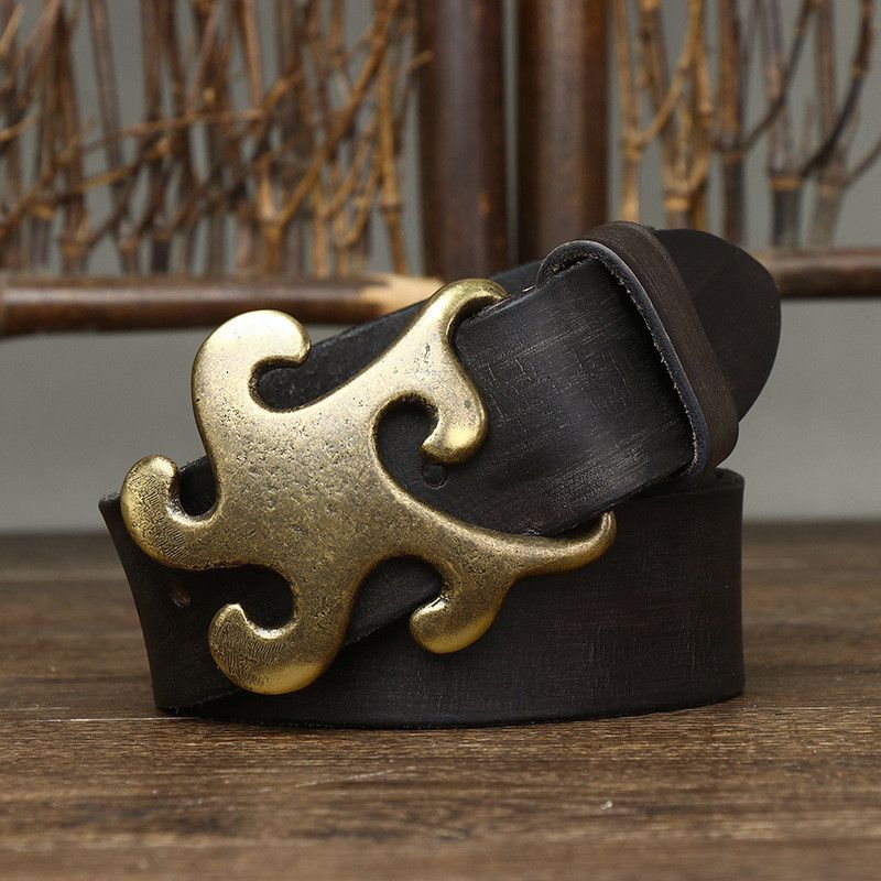 Japanese Brand × Leather Luxury Brass Smooth Buckle Belt Size ONE SIZE - 1 Thumbnail