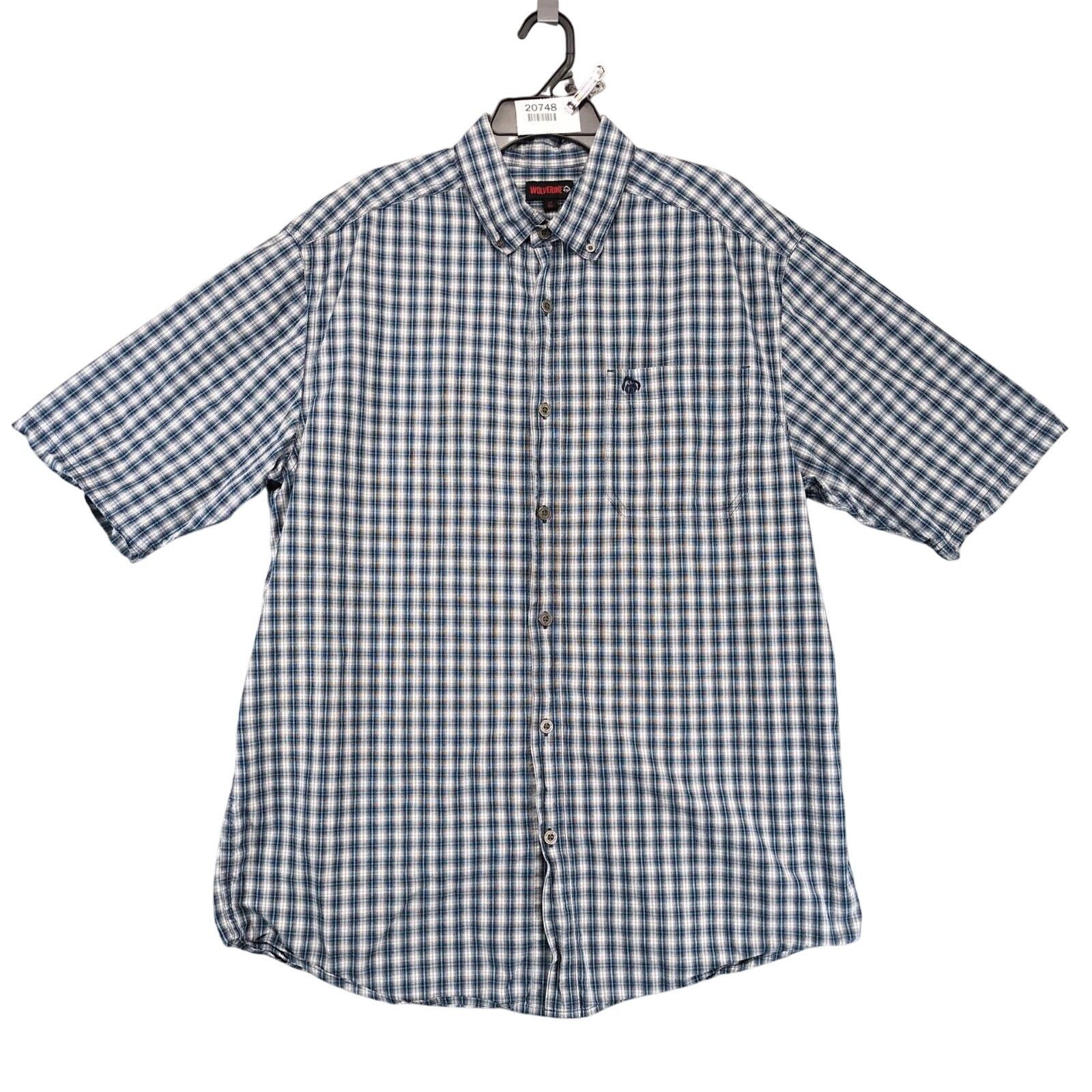Wolverine Wolverine Blue Plaid Cotton Button Down Shirt Men's L Tall Size US L / EU 52-54 / 3 - 1 Thumbnail