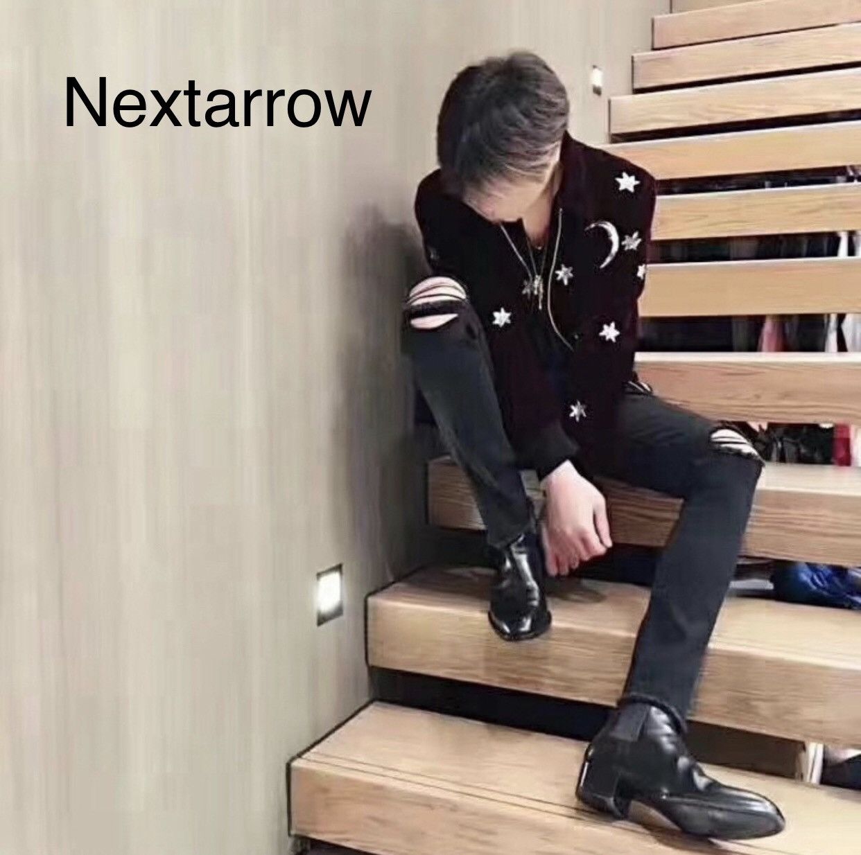 Saint Laurent Paris × Yves Saint Laurent Saint Laurent slp16FW Wine Red Velvet Star Moon Jacket2412- Size US M / EU 48-50 / 2 - 2 Thumbnail