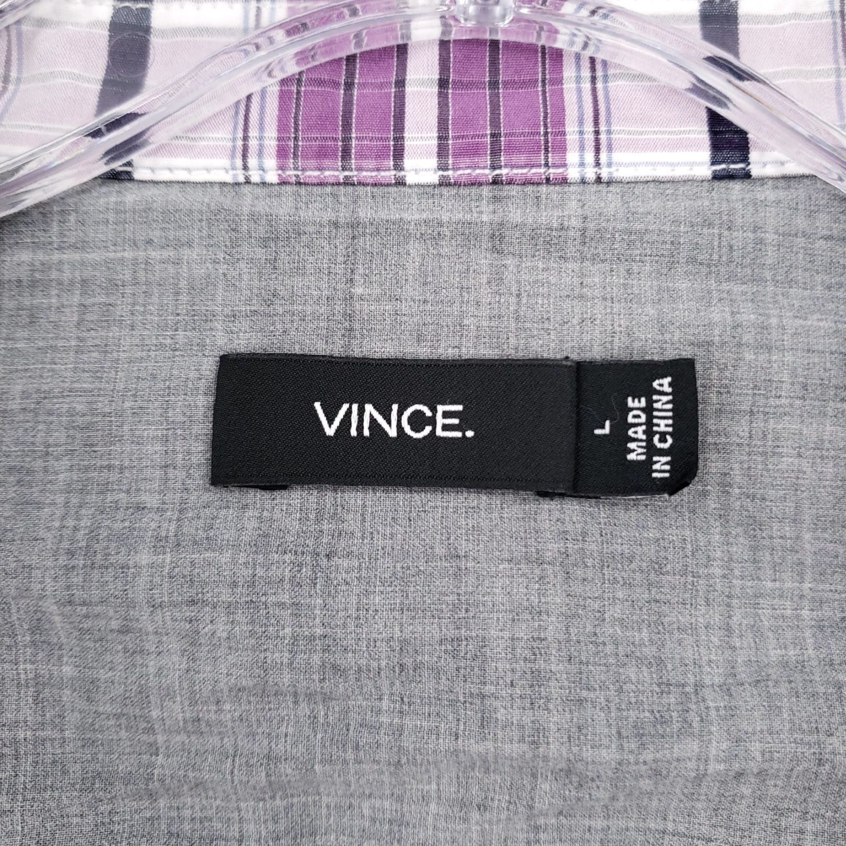 Vince Vince Shirt Mens L Large Button-Up Purple Plaid Short Sleeves Camp Casual Size US L / EU 52-54 / 3 - 3 Thumbnail