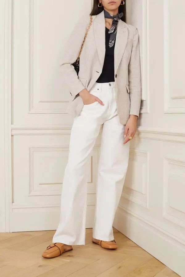 Brunello Cucinelli o1y0725 Blazer in Cream Size S / US 4 / IT 40 - 4 Thumbnail