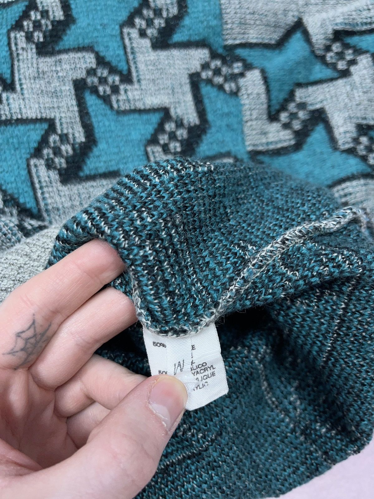 Japanese Brand × Vintage ➕ vintage funky 90s 00s y2k abstract sweater wool Size US M / EU 48-50 / 2 - 6 Thumbnail