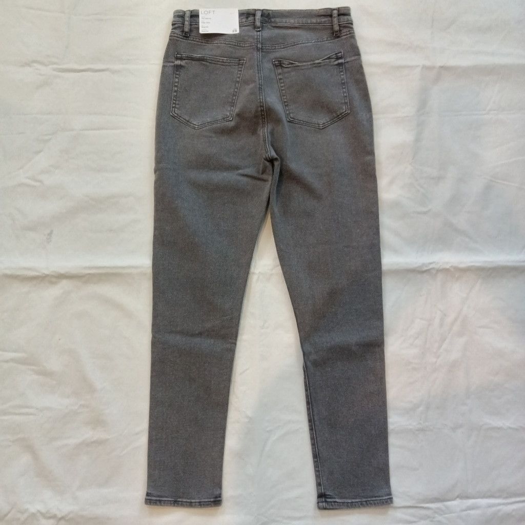 Loft LOFT Button Front Skinny Jeans Light Vapor Gray Size 29 NWT Size 29" - 5 Thumbnail