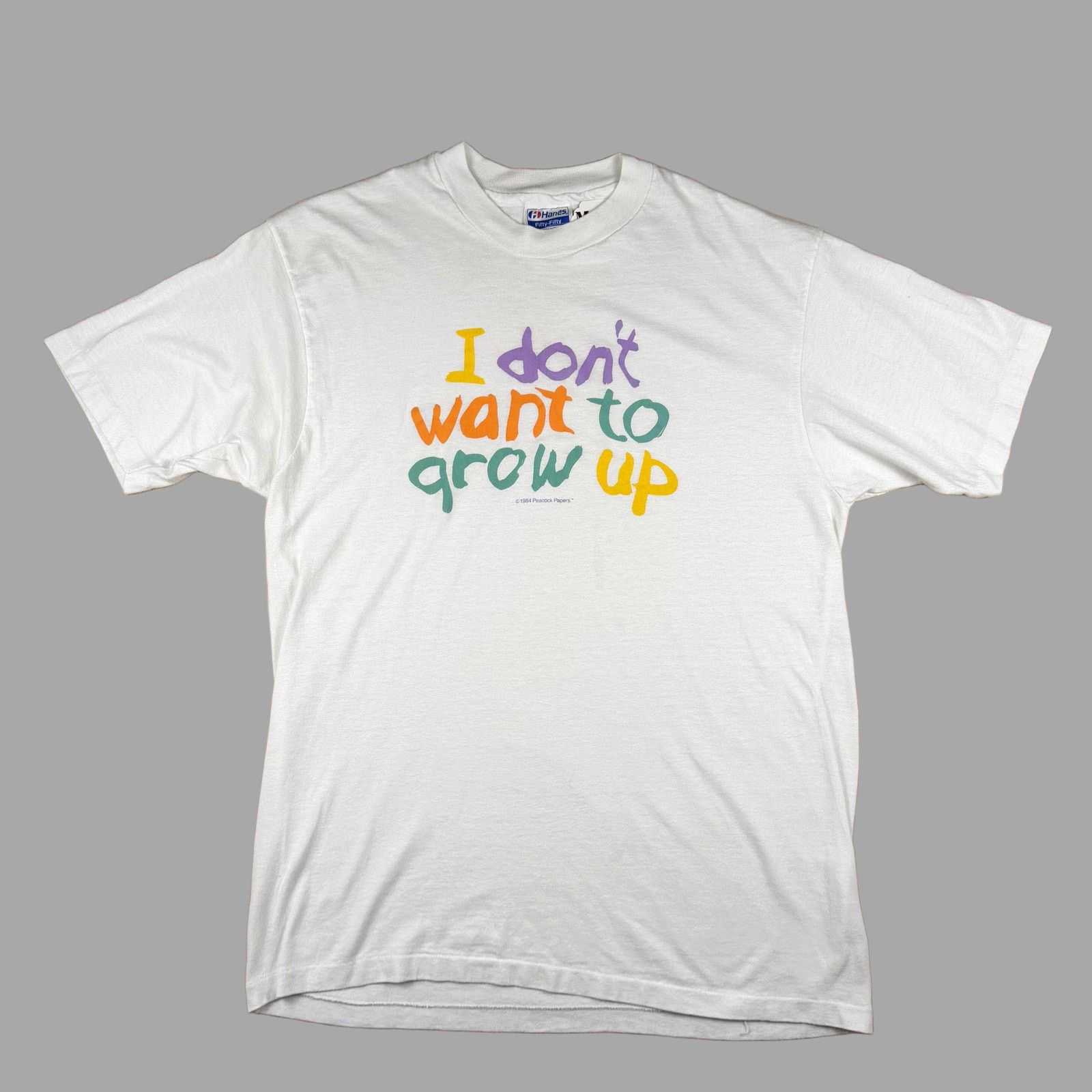 Hanes 80s Hanes I Don't Want To Grow Up Tee Large Size US L / EU 52-54 / 3 - 1 Thumbnail