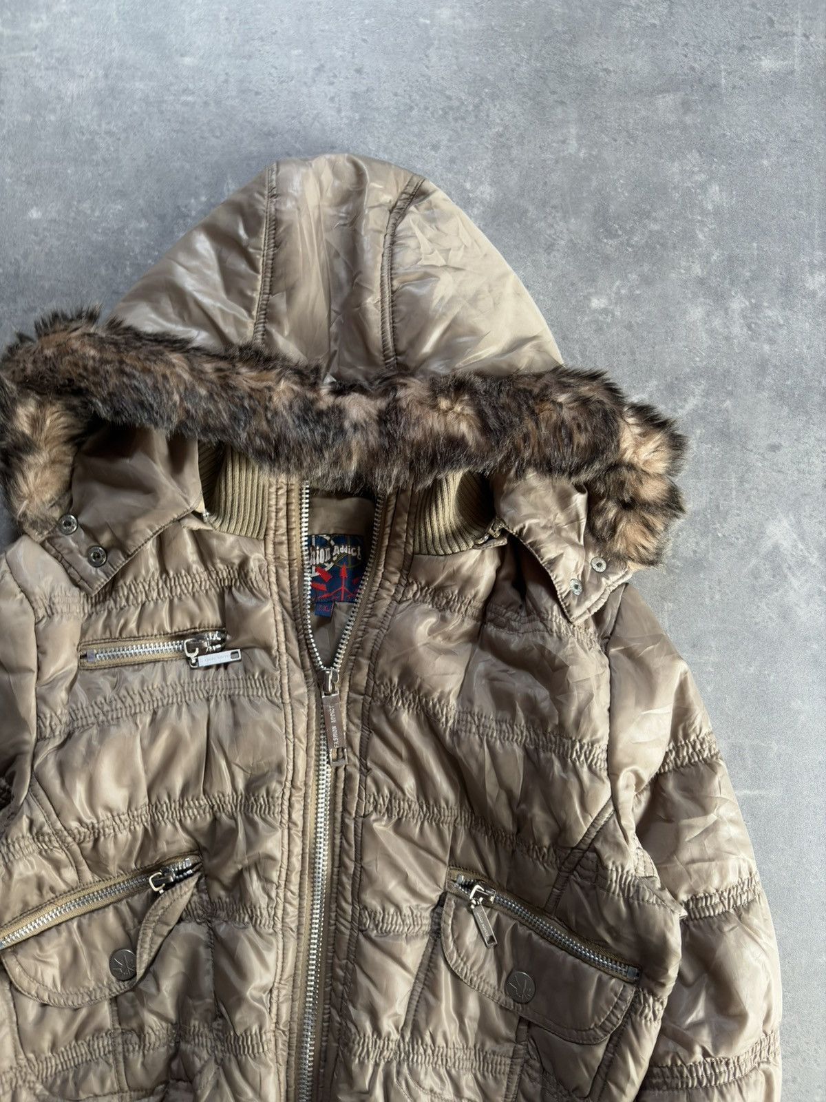 Japanese Brand 00s Fashion Addict N2B Style Faux Fur Hooded Bomber Jacket L Size M / US 6-8 / IT 42-44 - 4 Thumbnail