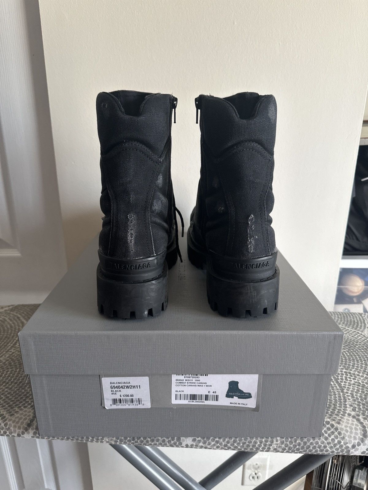 Balenciaga Balenciaga Black Combat Canvas Strike Boots Size US 12 / EU 45 - 8 Thumbnail