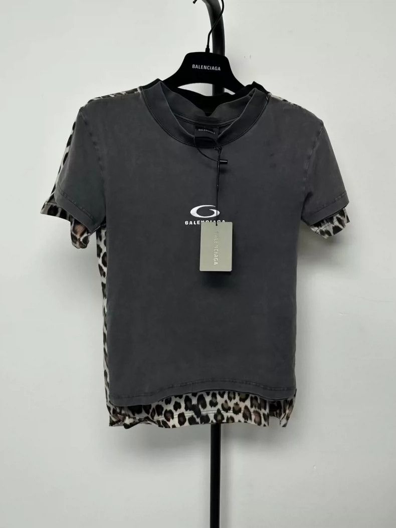 Balenciaga Balenciaga 25ss Single Ring Leopard Print Fake Two Piece S Size US M / EU 48-50 / 2 - 1 Thumbnail