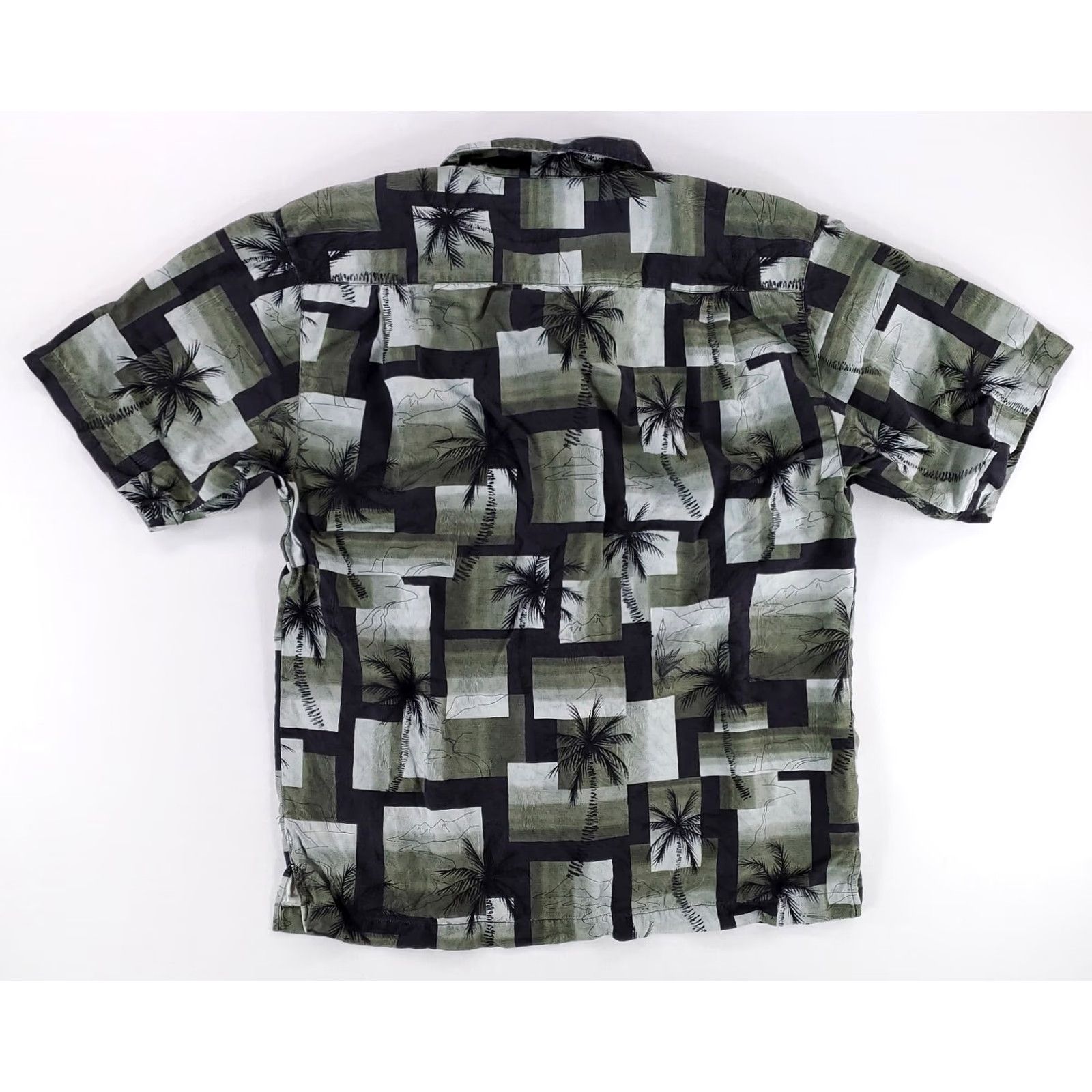 Tommy Bahama Tommy Bahama Hawaiian Button-Up Shirt Silk Short Sleeve Black Green Mens M Size US M / EU 48-50 / 2 - 3 Thumbnail